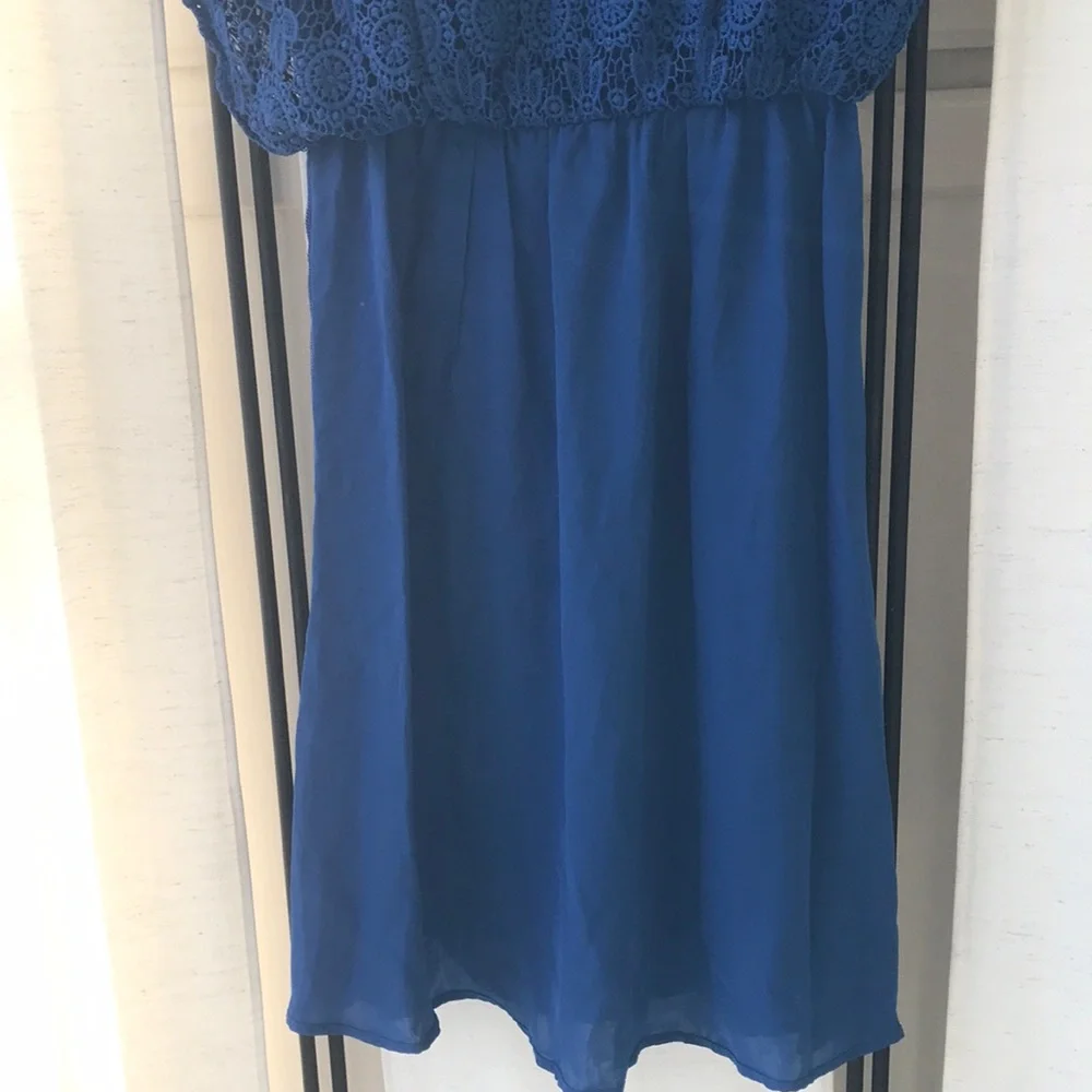 Lace dress w lining 10 Rich Royal  Blue sleeveless formal ?NWT - Picture 9 of 12